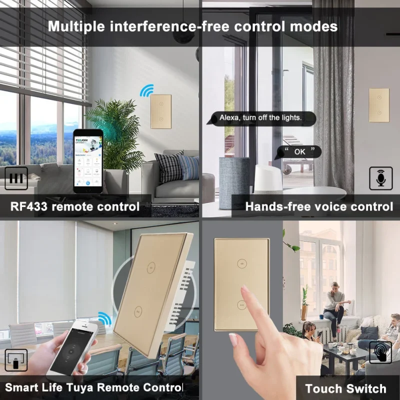 Us Standard Single Track Smart Curtain Switch For Wifi Smart Switch Wireless Remote Control Smart Switch For Guest Room Hotel - Image 5