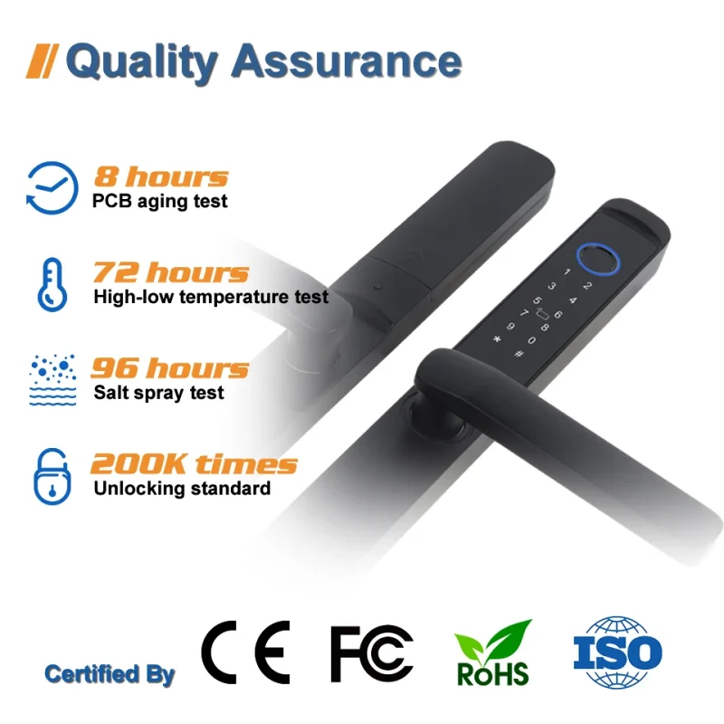 Waterproof Smart WiFi Door Lock Tuya Smart Lock Fingerprint Password Lock for Home Apartment - Image 5