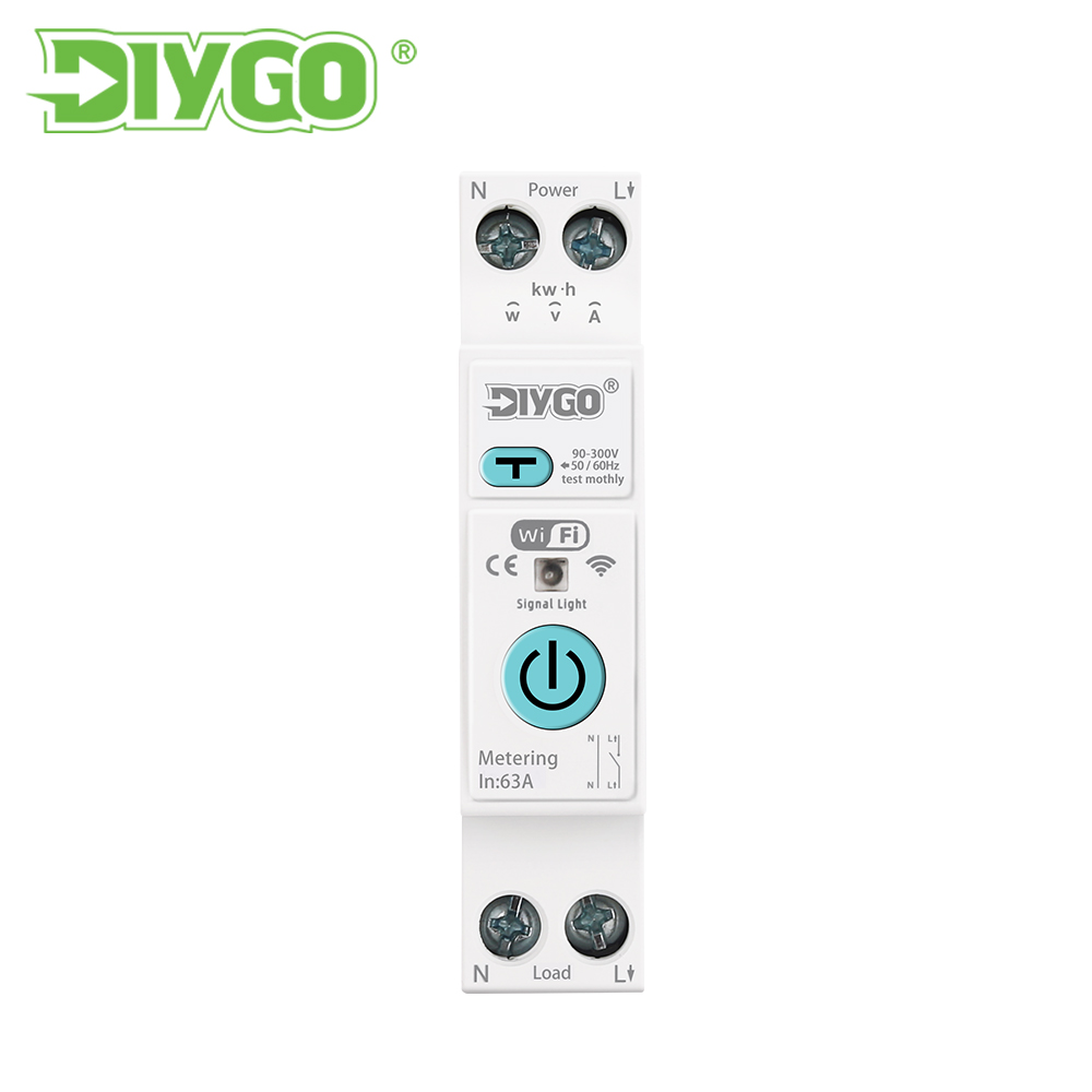 63A 1P+N WiFi Smart MCB Energy Meter Metering Breaker Voltage/Current Leakage Protection Tuya/SmartLife - Image 2