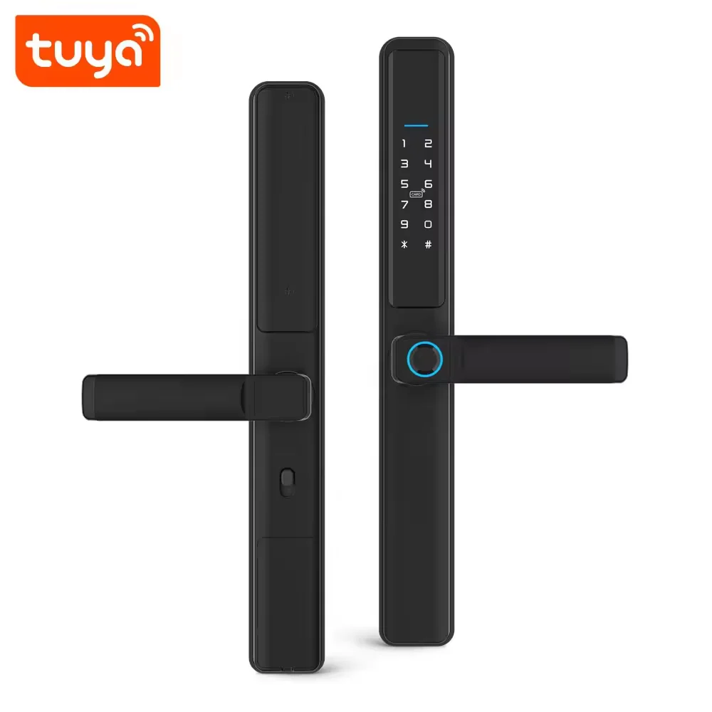 Smart Life Tuya WIFI Waterproof Access Control Fingerprint Keypad Card Door Handle Lock F5 (Black) - Image 9