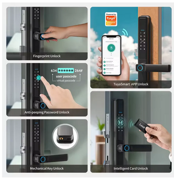Smart Life Tuya WIFI Door Handle Fingerprint Keypad Card Lock | F5 ...