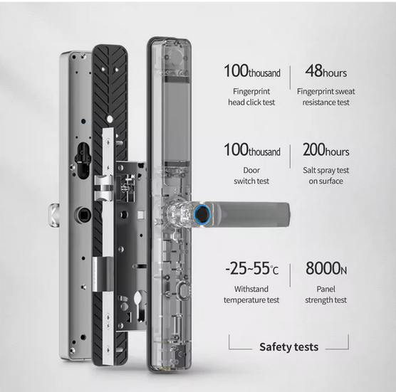 Smart Life Tuya WIFI Waterproof Access Control Fingerprint Keypad Card Door Handle Lock F5 (Black) - Image 7